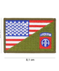 Embleem stof 82nd Airborne halve US vlag